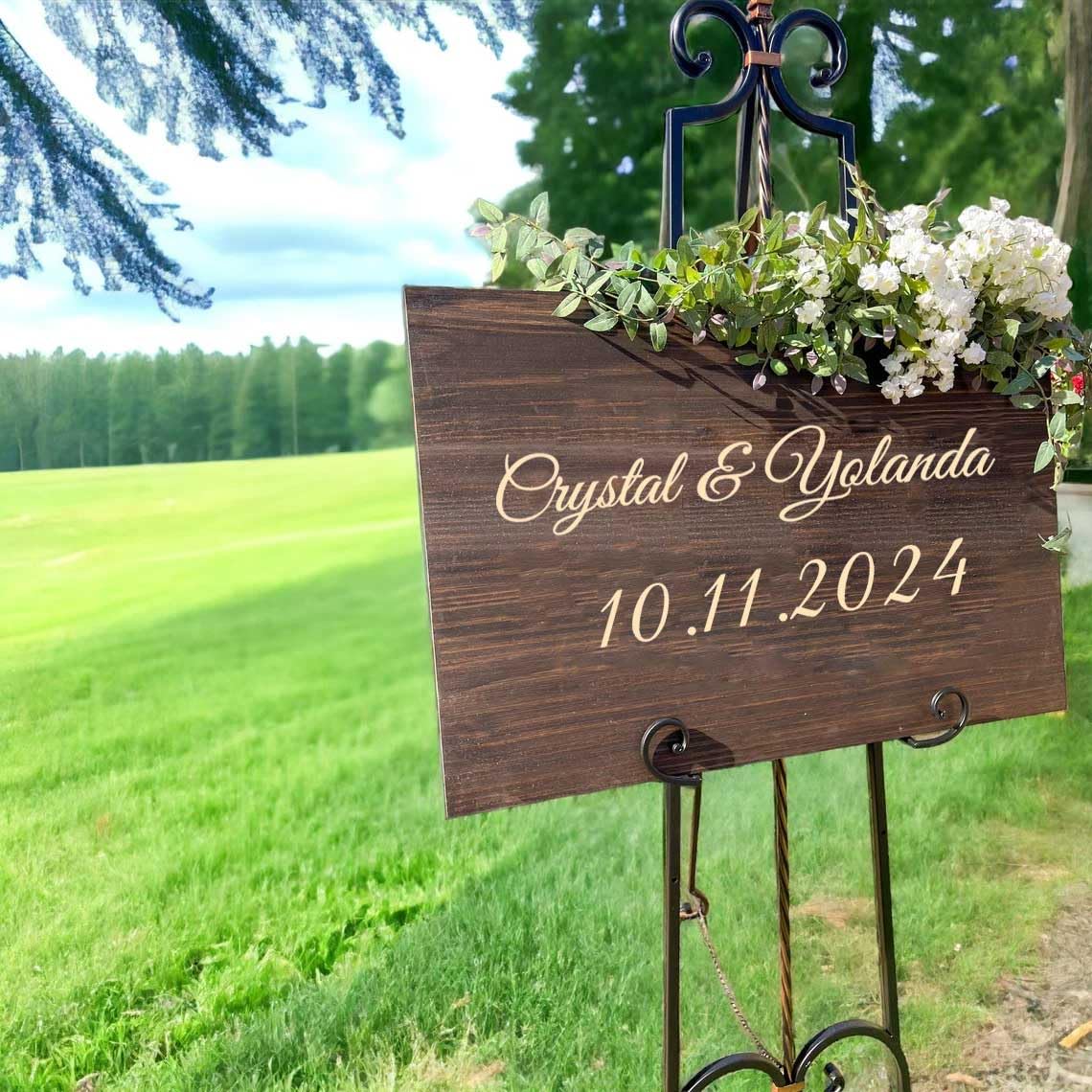 Personalisiertes Hochzeitsschild aus Holz, personalisierbar, "Welcome To Our Wedding Sign", Zeremonie und Empfangsschild, Brautparty, modern, minimalistisch, elegant, Hochzeitsdekoration