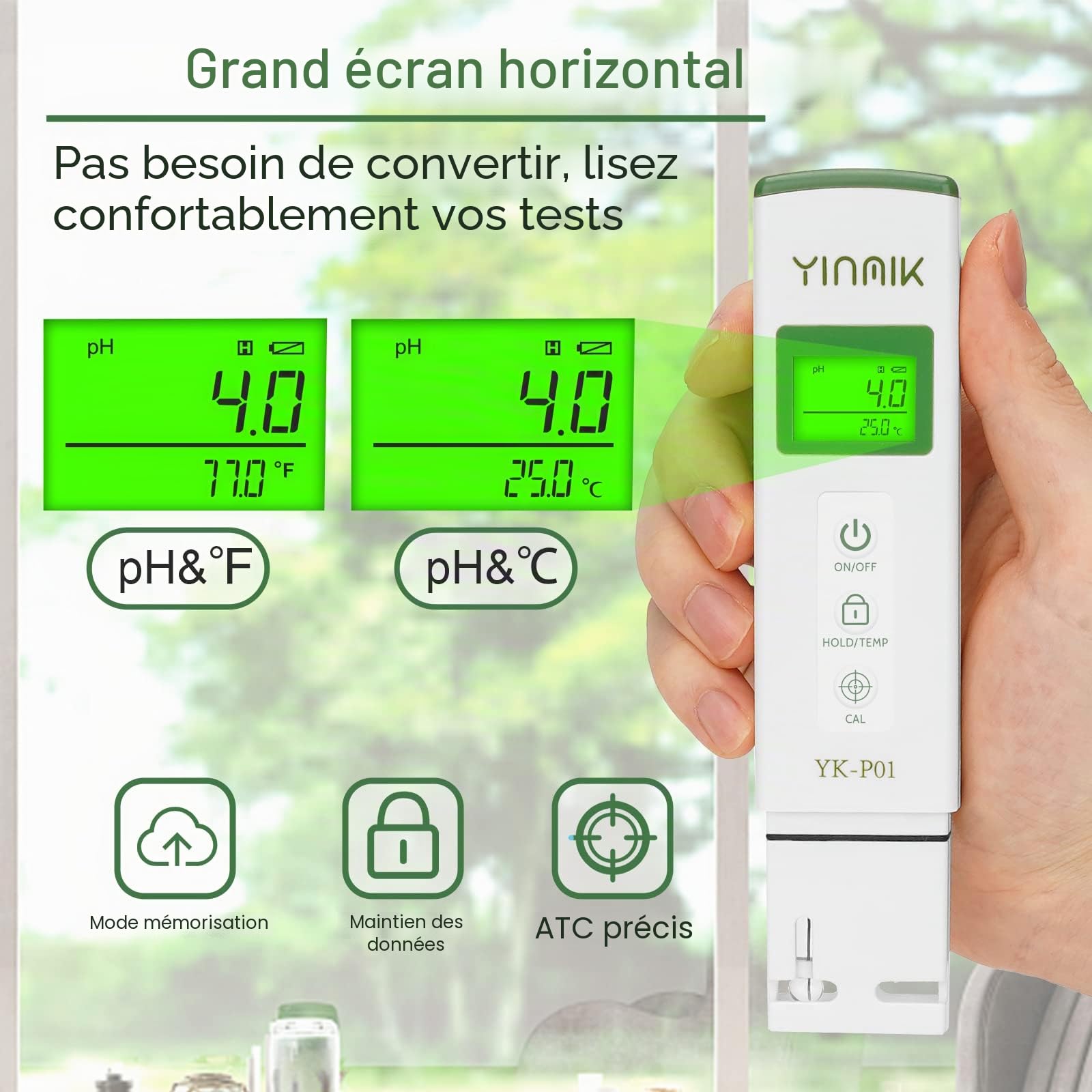 YINMIK Testeur de pH numérique pour hydroponie