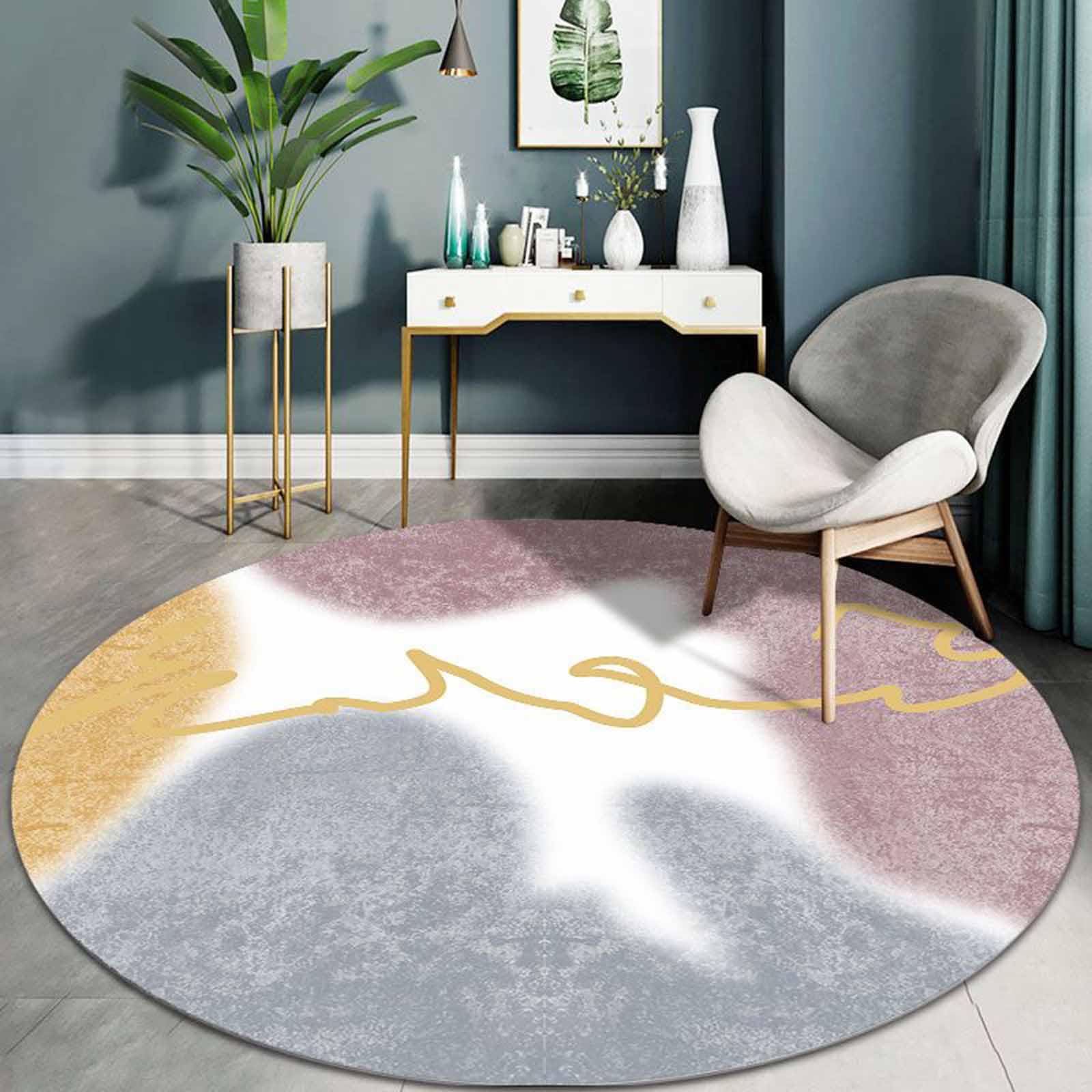 Tapis de couloir haut de gamme blanc et gris pour un salon élégant