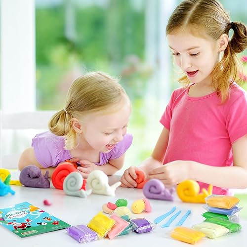 Miniatura 7 de ARTPAR Arcilla seca al aire en 66 colores, arcilla para modelar para niños, kit de arcilla de moldeo mágica con herramientas de escultura, suave y