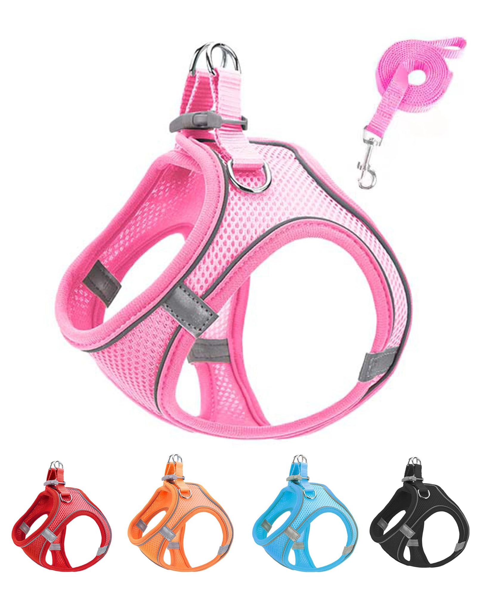 Amazon.com : JUFOO XXXS Pink Soft Mesh Dog Harness and Leash Set