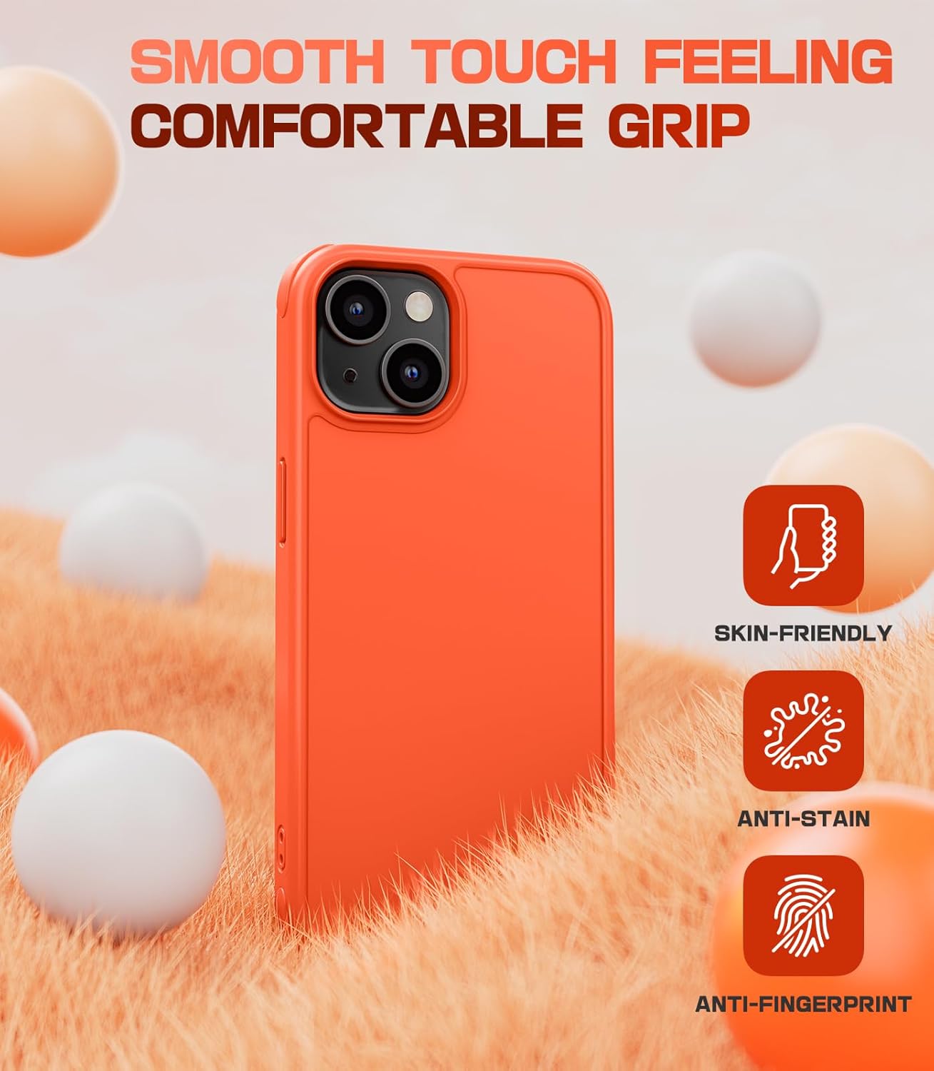 Mobnano for iPhone 14 & iPhone 13, Compatible with MagSafe – Frosted Matte Shockproof, Replaceable Anti-Collision Corners & Buttons (2 Colors), Slim Fit & Full Protection Phone Cover - Neon Orange