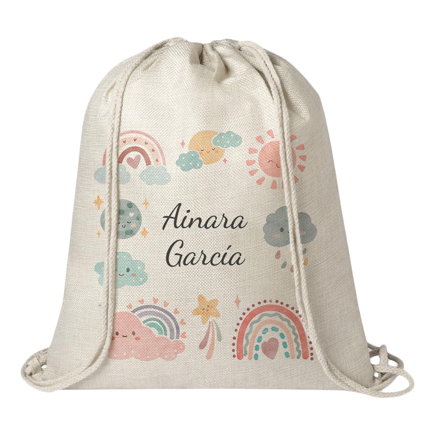 Kembilove Mochila escolar - Mochilas infantiles personalizadas con nombre - Mochila de cuerdas - Regalos personalizados bebe - Vuelta al cole material escolar