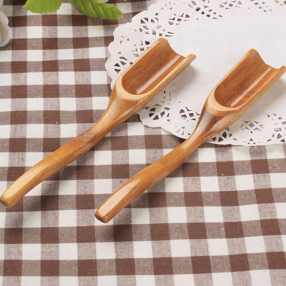 Cuchara de té suelta de bambú, cuchara de café de madera, cuchara métrica de té suelta, cuchara de sal de azúcar para condimentos naturales, cuchara de té pequeña para el hogar