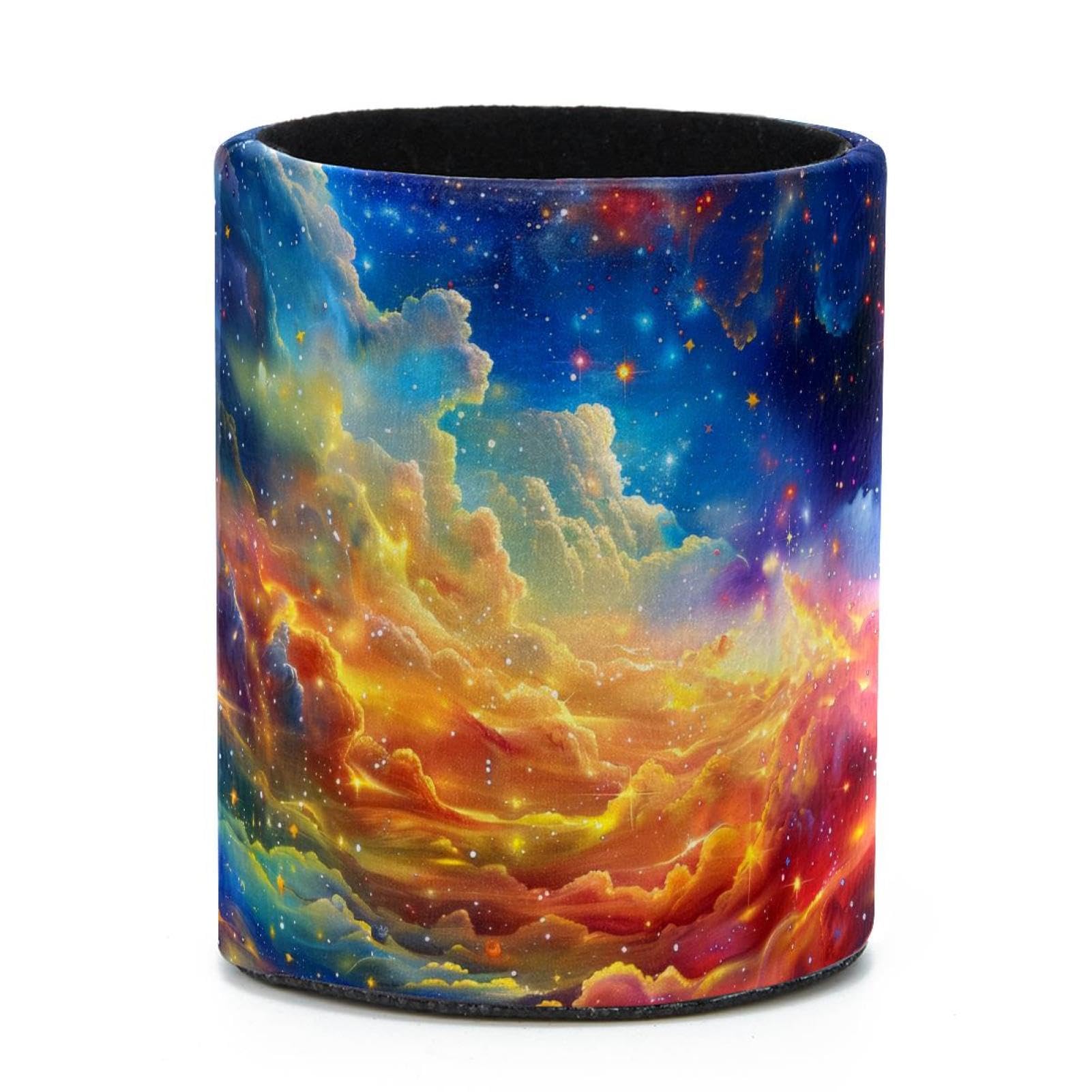 VAPOKF Round Pencil Holders for Desk, Colorful Nebula Pen Holders Pen Pot Makeup Brushes Storage Desktop Stationery Supplies Organiser for Home Office