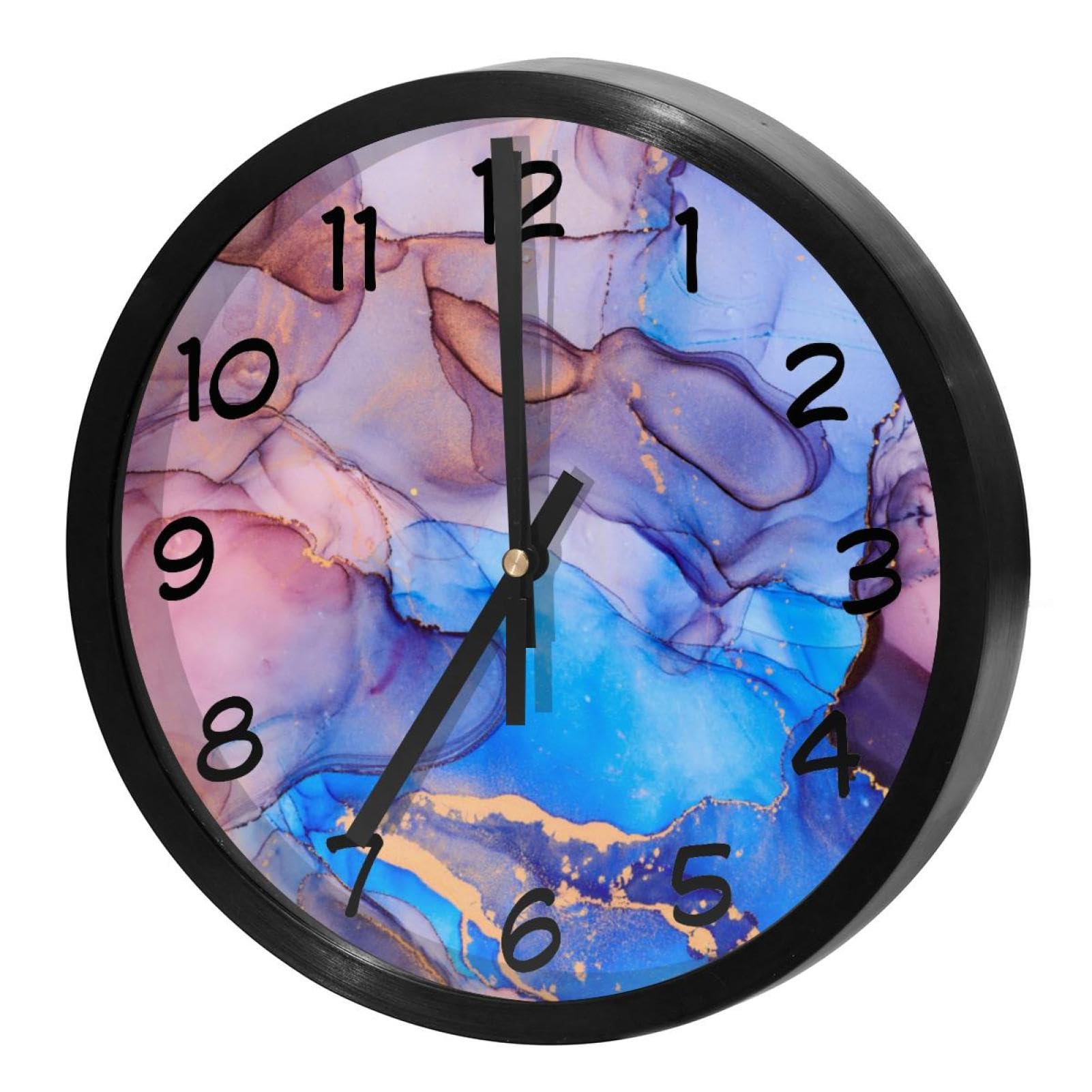 Horloge murale silencieuse à quartz fluide abstrait pour le salon