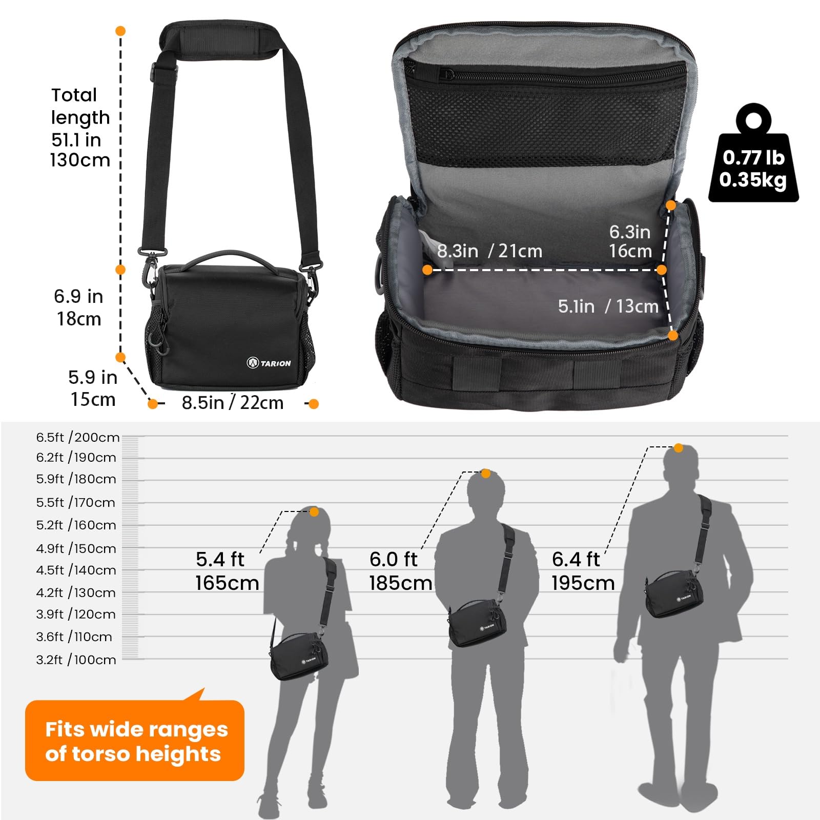 TARION Borsa Fotografica Piccola Compatte: Borsa a Tracolla per Fotocamera SLR DSLR Obiettivi Accessori Custodie e Borse per Reflex(TSB-S)