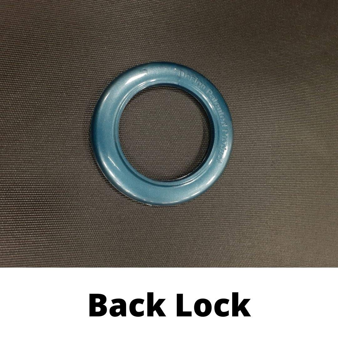 FAPBADRI Ösenringe mit Rückenschloss (männlich & weiblich), passend für ein 2,5 cm Rohr, Farbe blau, 100 Stück