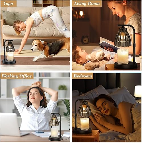 Miniatura 6 de Uflatek Lámpara calentadora de velas con temporizador regulable, calentador eléctrico de lámpara de vela con altura ajustable y 2 bombillas, regalo