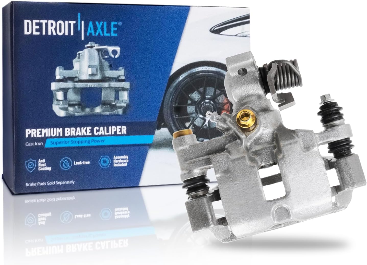 Detroit Axle - Rear Right Brake Caliper for Buick LeSabre Riviera Park Avenue Cadillac DeVille Pontiac Bonneville Aurora, Passenger Side Disc Brake Caliper with Bracket Replacement