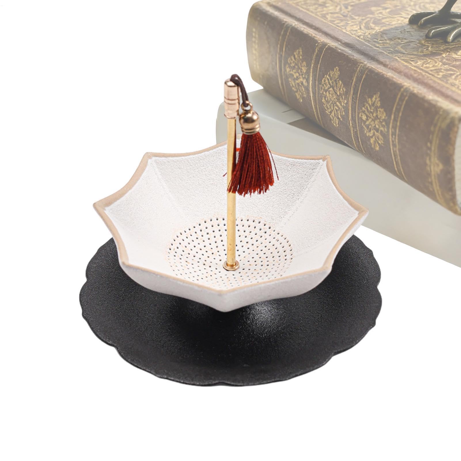 Passoire à thé en forme de parapluie | Passoire à thé rotative à pores fins de style chinois rétro en céramique en forme de parapluie – Pour préparation de café Kungfu dîners de , cérémonies