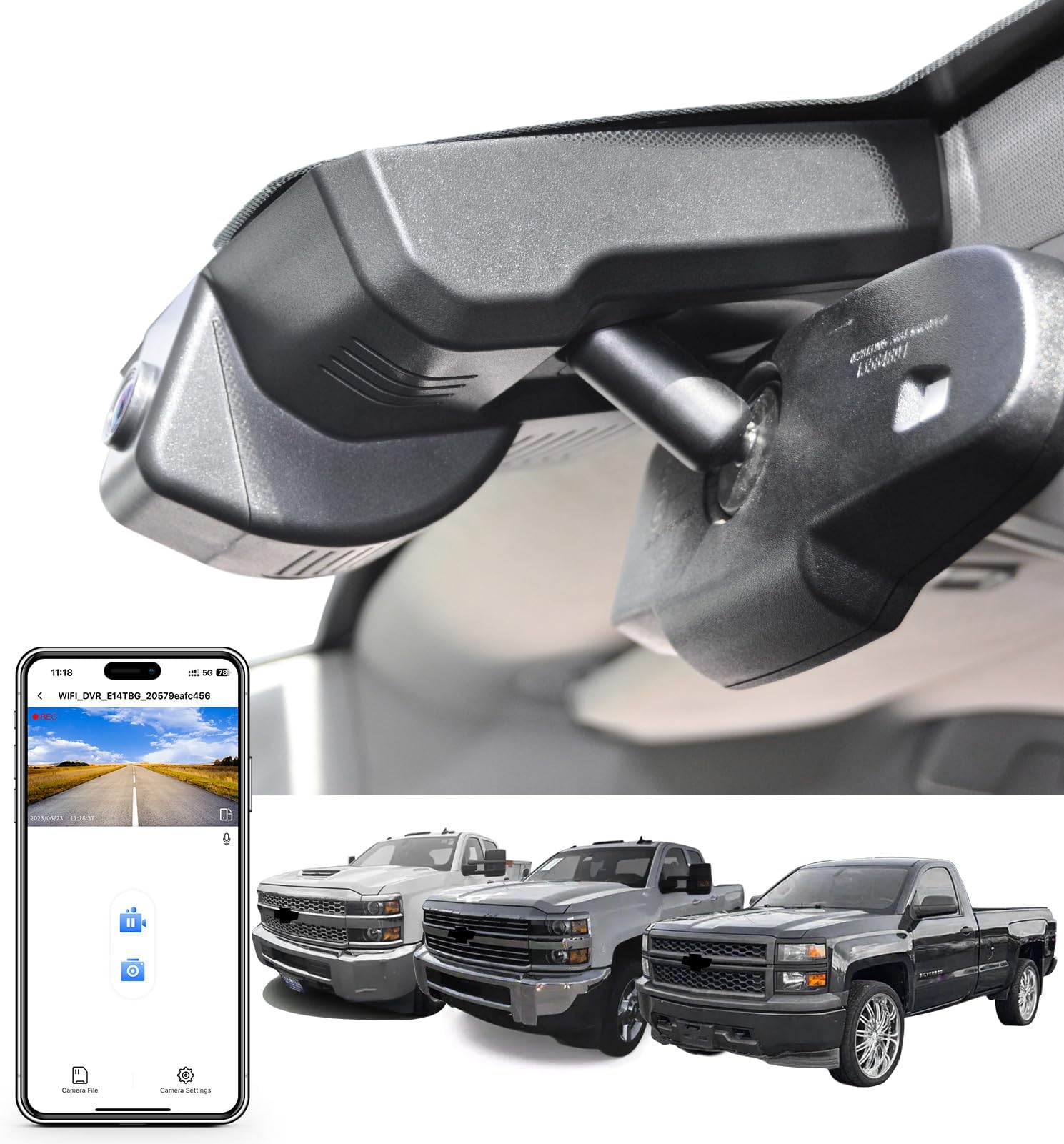 Amazon.com: Mangoal 4K Dash Cam fit for Chevy Silverado 1500 2014 2015 ...