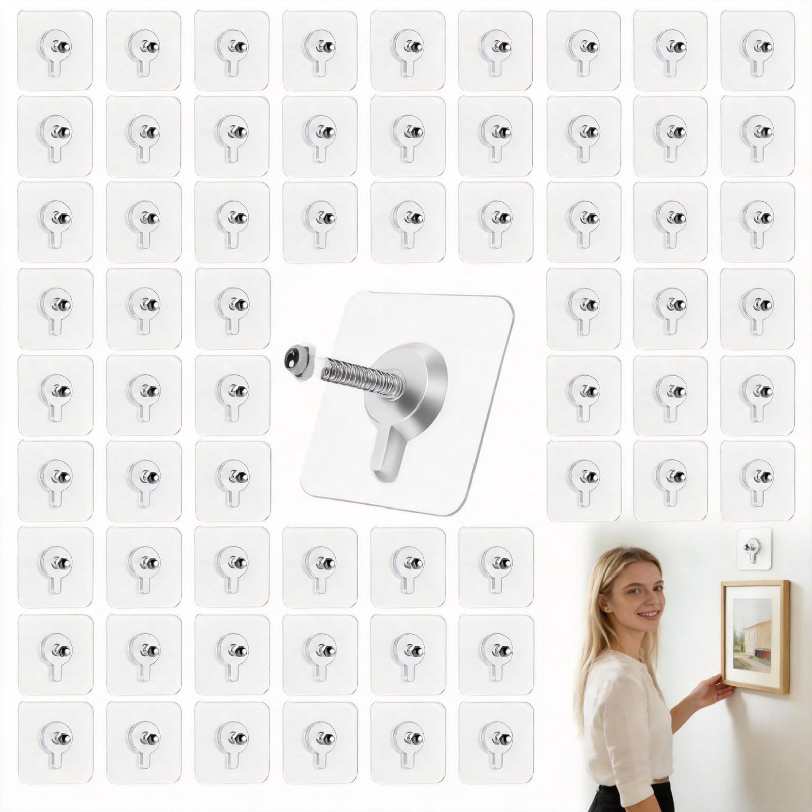 No Drill Screw Stickers - Adhesive Wall Hooks (48PCS)
