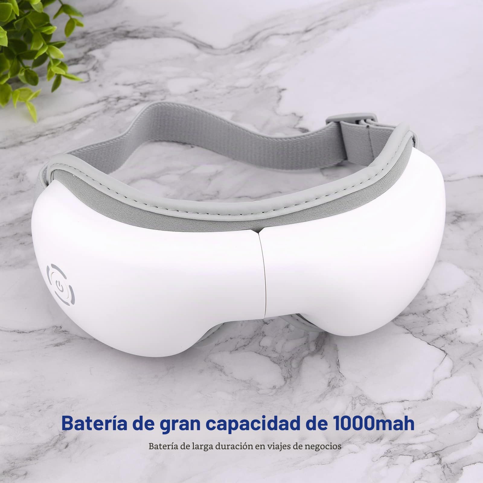 Mafiti Masajeador de ojos con calor, compresión de aire mejorada con música Bluetooth recargable terapia ocular masajeador para aliviar la tensión ocular, ojeras, ojos secos, mejorar el sueño (Blanco)