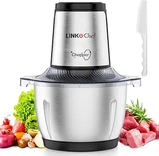フードプロセッサー LINKChef 1.5L容量 250Wハイパワー 2段階スピード 3層ステンレス刃 電動フードチョッパー みじん切り・挽肉・離乳食対応 氷も砕ける ブレンダー 一台多役 家庭用 コンパクト 洗いやすい