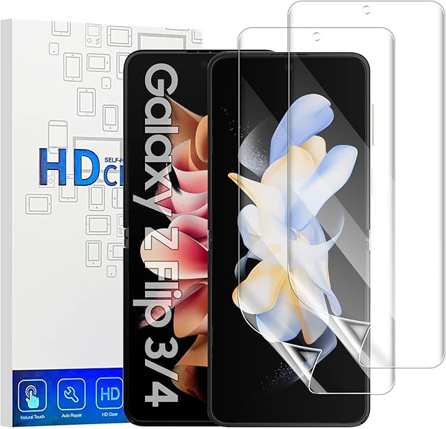 CENMSO 2 Pack for Samsung Galaxy Z Flip 4 Screen Protector, Soft TPU (NOT Glass) HD Transparent Full Coverage Protective Film for Samsung Galaxy Z Flip 3 5G