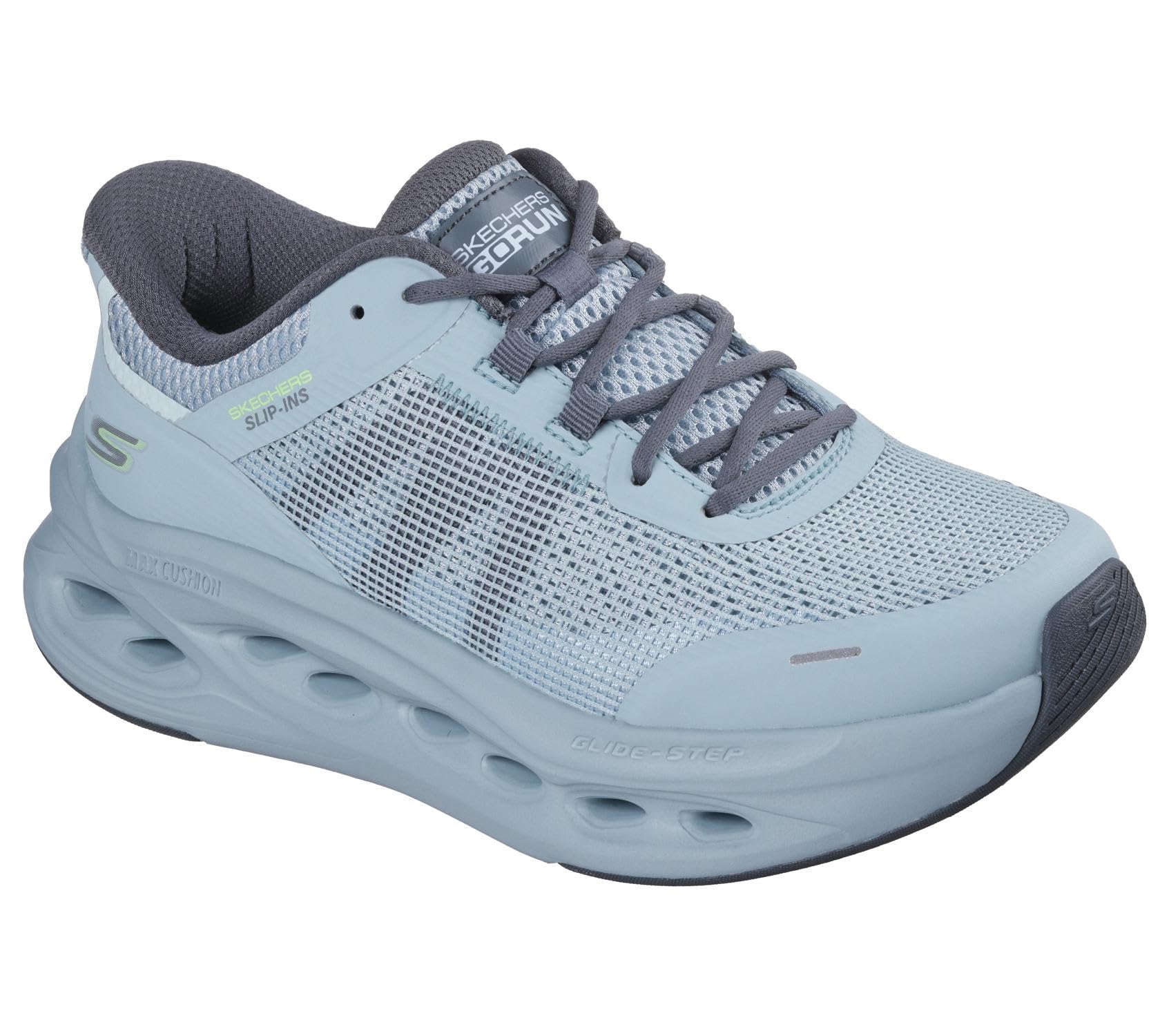 Skechers Women's Max Cushioning Glide-Step Aberdeen Slip-in Trainers, Sage Synthetic/Trim, 4.5 UK