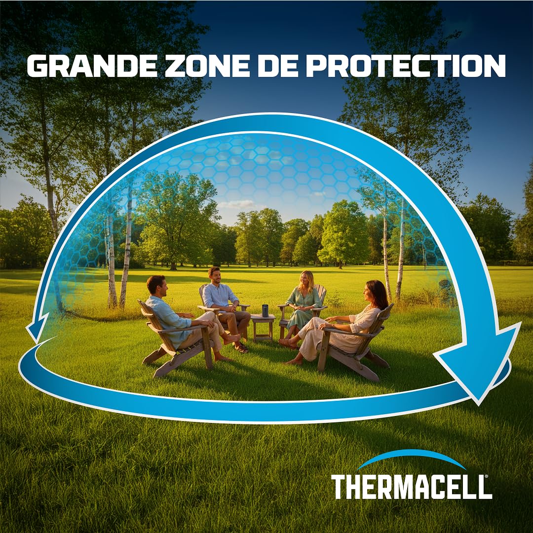 THERMACELL Diffuseur Anti Moustiques et Moustiques Tigres - Extérieur, Jardin, Terrasse - sans Fil, Nomade - Zone de Protection 20m² - Effet Rapide - Inodore - Recharges Non-Incluses - Blanc