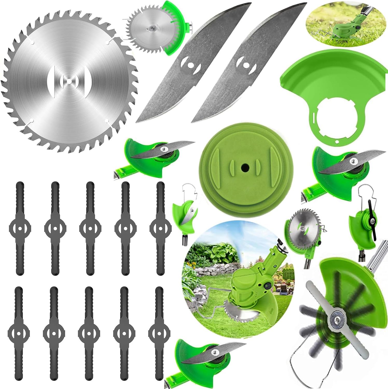 15PCS 6" Grass Cutter Replace Trimmer Blades, Suitable Cordless Grass Trimmer,Battery Operated Weedeater Attachments,Brush Cutter Trimmer Head,Steel Blade for Cutting Grass Weeds, Underbrush, Thorns
