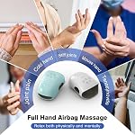 Cotsoco Massager main avec chaleur, Cadeaux de jour des mères, Massaire main sans fil amélioré avec sac de voyage, Massage mains portatives pour les mains, poignet, Palme et doigts, Cadeau pour hommes Femmes Amis de la famille, Détente à la maison, Bureau, Bleu