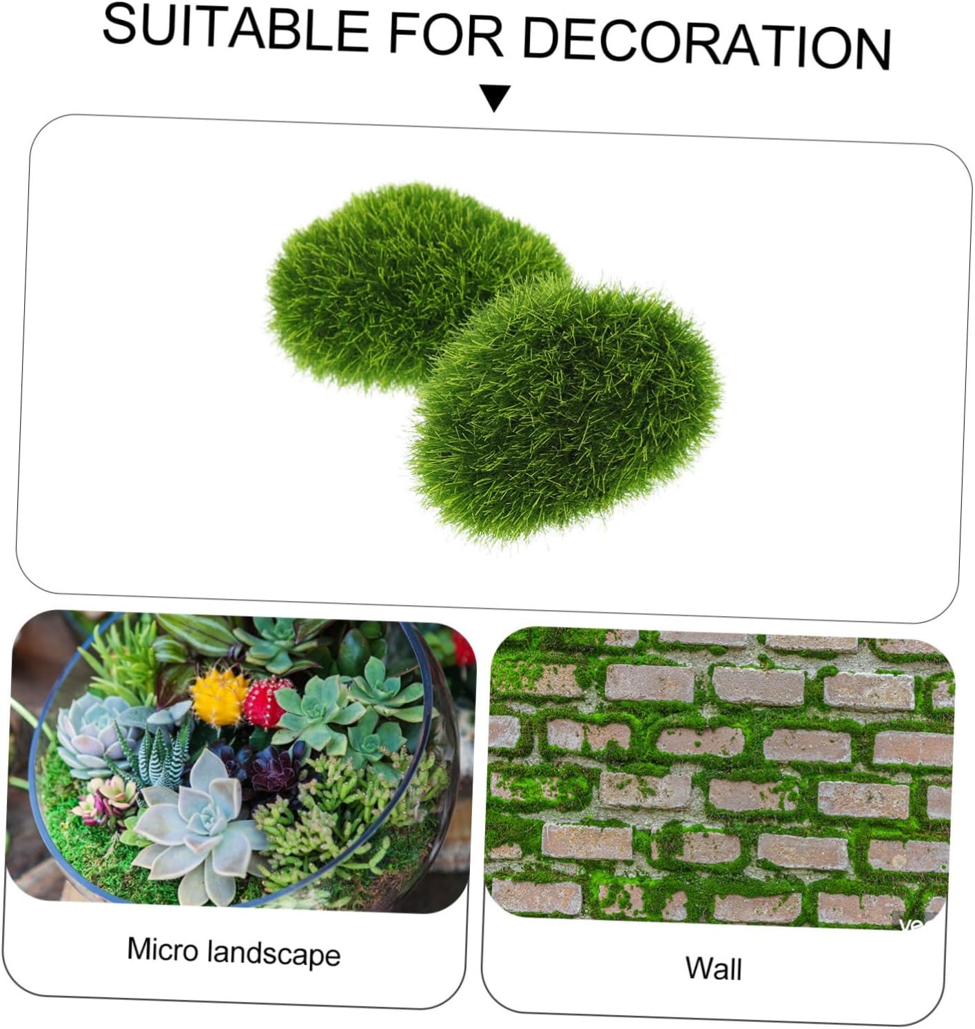 Homoyoyo 24pcs Artificial Moss Stones for Decorative -Landscape Faux Moss Rocks for Plant Wall Accessories Realistic Texture for Terrarium and Potted Plant Decor
