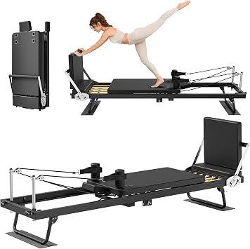 MU 92" Foldable Pilates Reformer with Jump Board & Dual Resistance