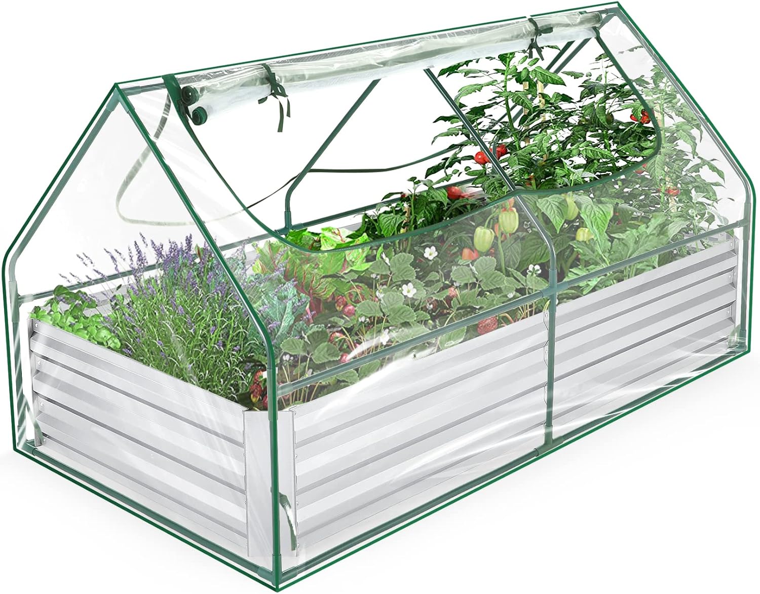 Amazon.com: Homdox Galvanized Raised Garden Bed Kit, 6×3×3ft Metal ...