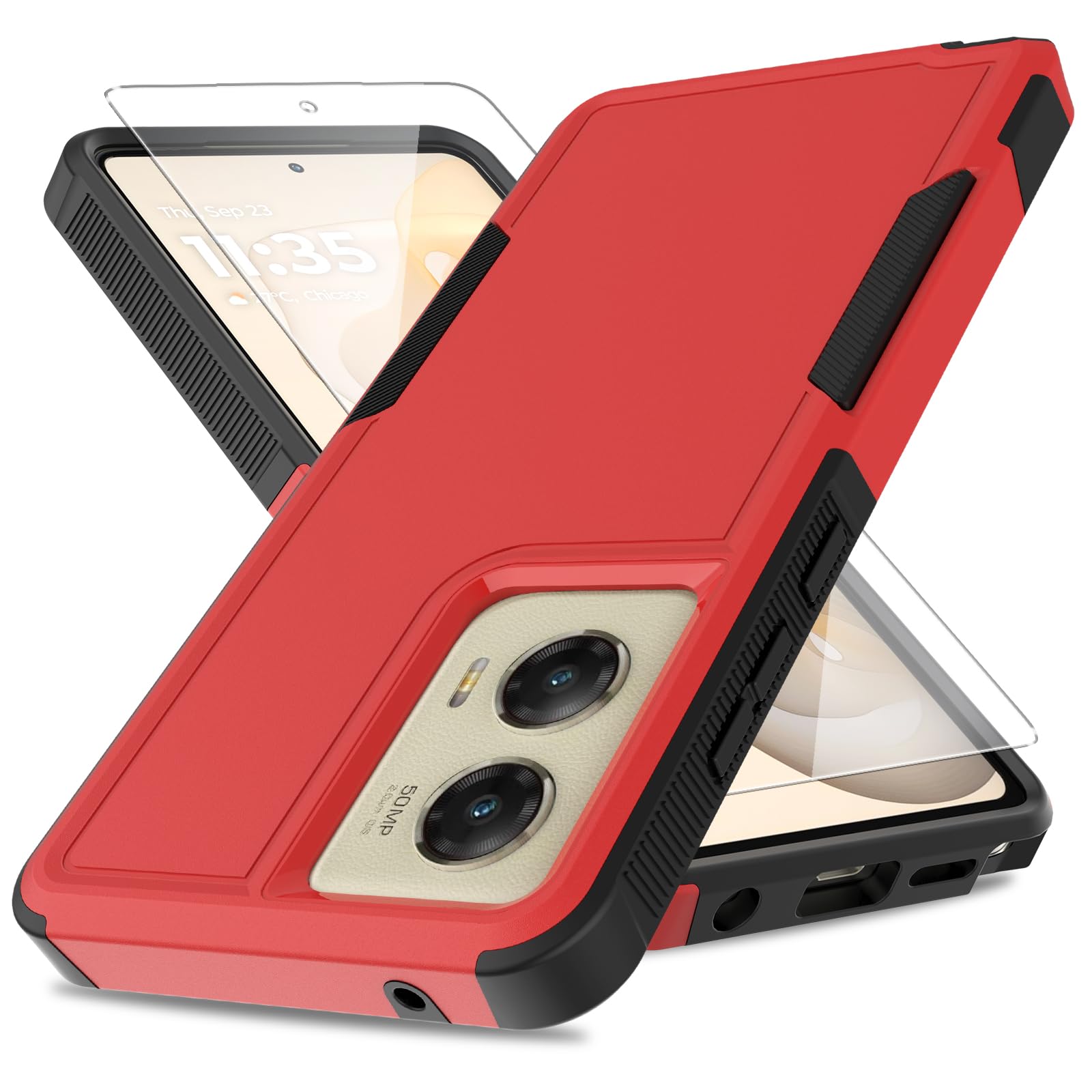 for Moto G Stylus 5G 2024 Case, [Military Grade Drop Tested] with Screen Protector, Dual Layer Protective Heavy Duty Cell Phone Cover Non-Slip