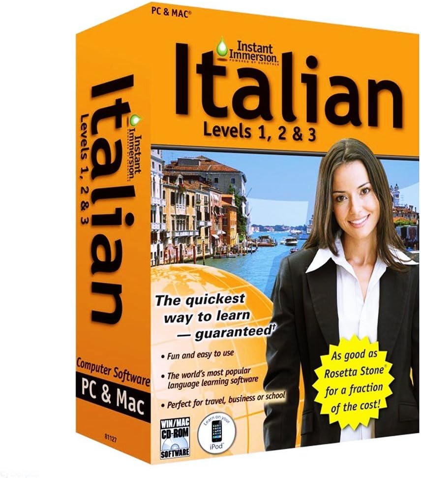 Learn How To Speak Italian With Instant Immersion Levels 1-3 Retail Box