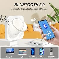 MAITE Bluetooth CD Lejátszó Hordozható Fali Rádió HiFi Hangszórókkal USB MP3 FM Távirányítóval Fejhallgató Csatlakozóval 2