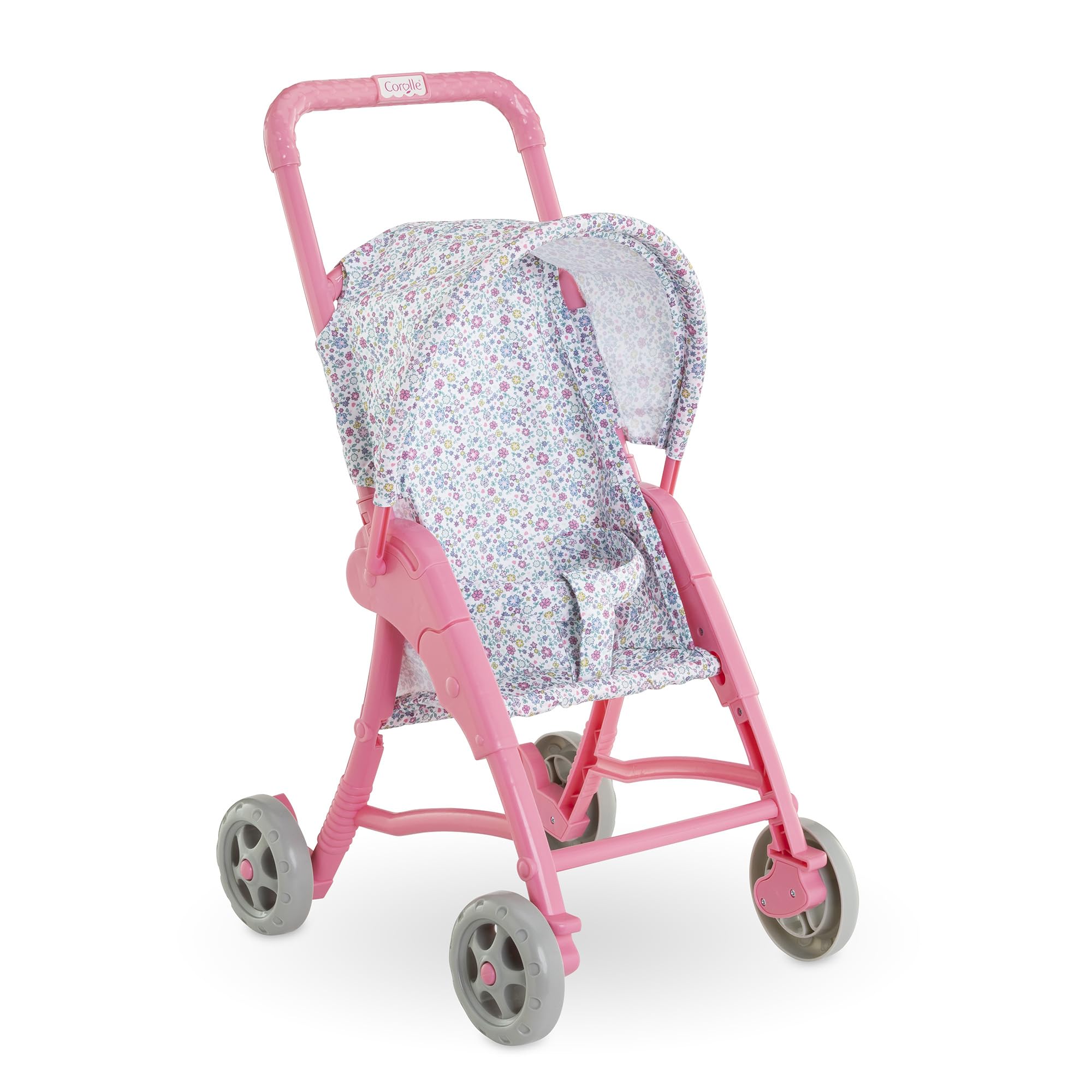 Corolle - 9000111180 Floral Pushchair Accessory for 30 cm Dolls from 18 Months, Pink, 13x10x21 in