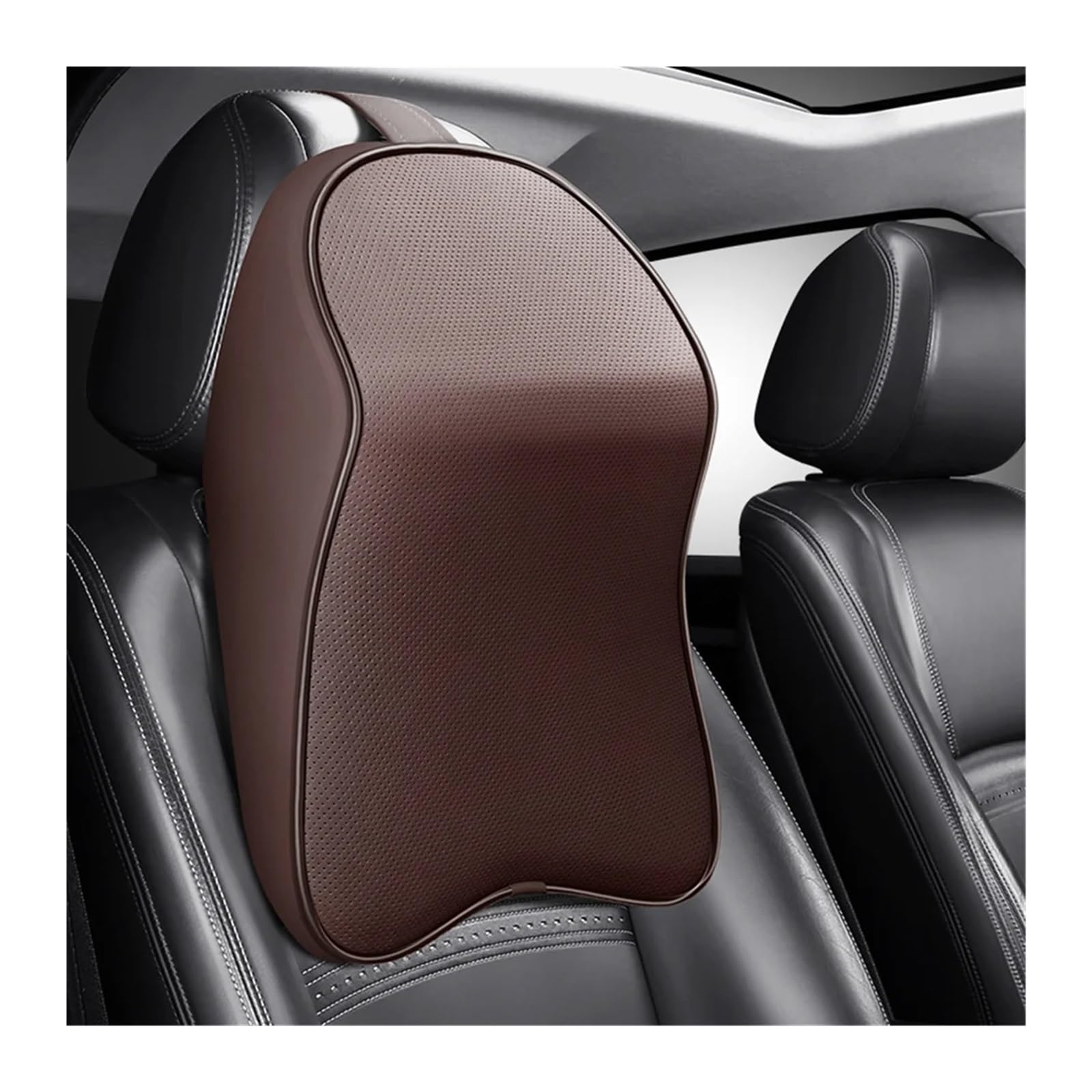 ATUMY Car Seat Pillow Headrest Memory Foam Rest Pillow Headrest Car Neck Pillow Support Neck Support Car Headrest(Coffee)