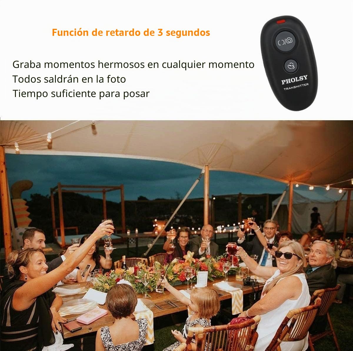 PHOLSY Disparador Remoto Disparador Inalámbrico con 2 Cables para Sony Alpha a1 a9 a58 a6000 a5000 a7iii HX350 HX400V HX300 a68 a37 a5100 a6300 a6500 a7ii a300 HX60 HX80 RX10IV a7RM2 a7S ZV-1
