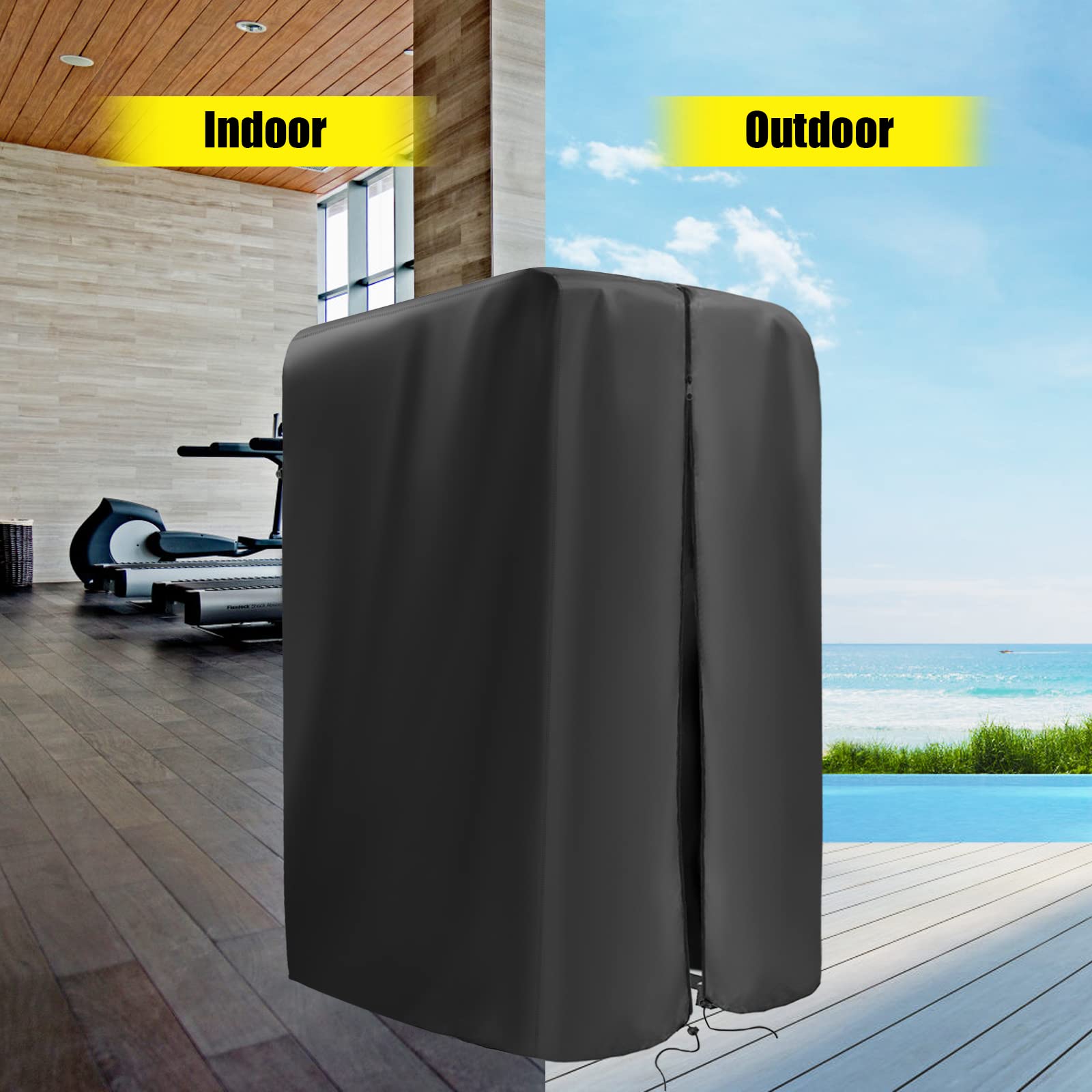 Kingling Klimmzugstangenabdeckung, Klimmzugstangenständer, Abdeckung für Krafttraining, Dip-Ständer, wasserdicht und staubdicht, Schutzhülle – 102 x 107 x 224 cm