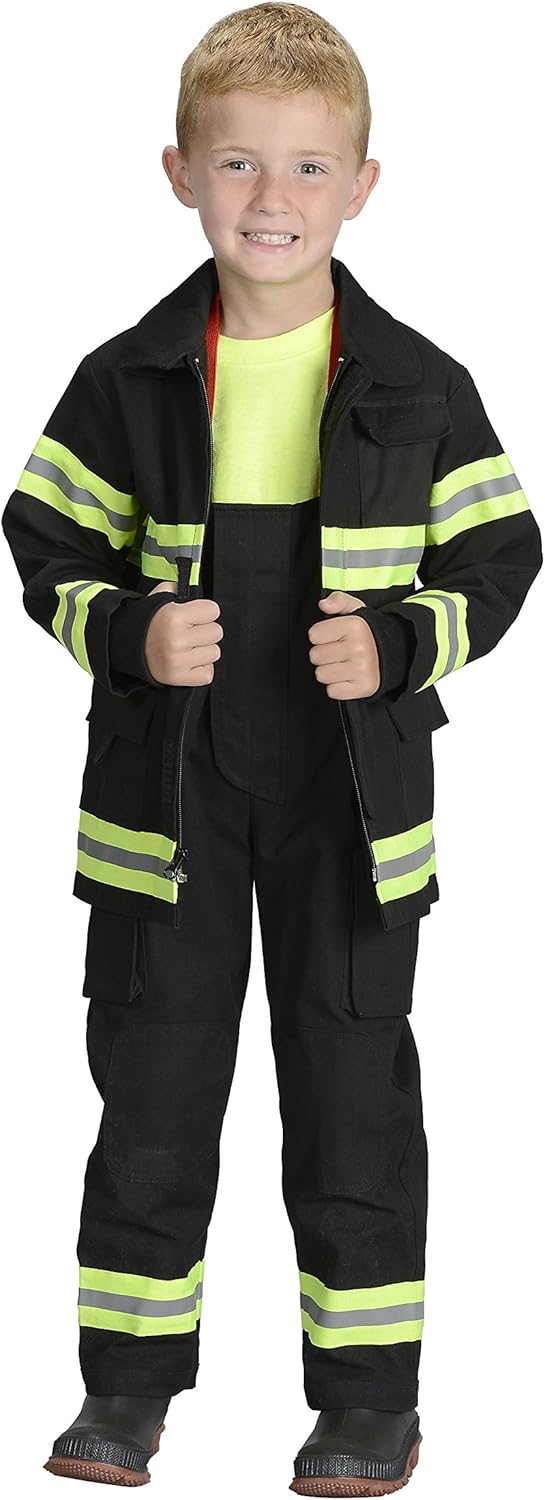 Aeromax Jr. Fire Fighter Bunker Gear, Tan, Size 8/10