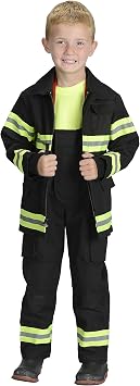 Aeromax Jr. Fire Fighter Bunker Gear, Black, Size 6/8
