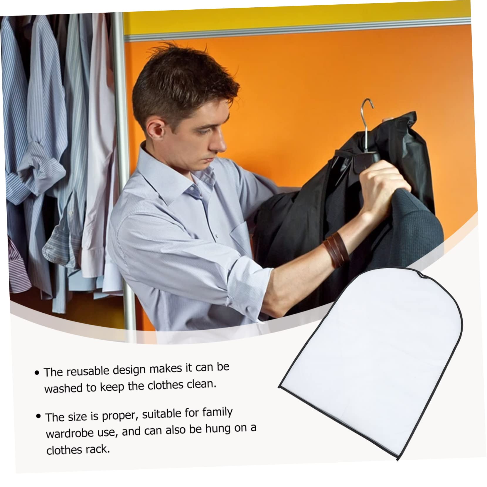 10piezas Bolsa Polvo De Fundas Para Guardar Vestidos y Ropa Funda Para Armario Transparente Para Colgar Ropa Casa o Dormitorio