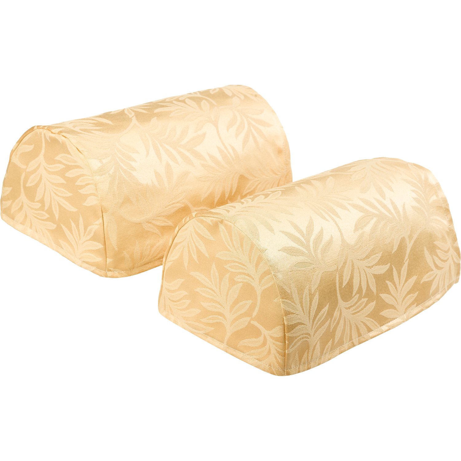 Classic Home Store Decorative Pair of Traditional Leaf Design Mini Round Arm Caps (Cream)