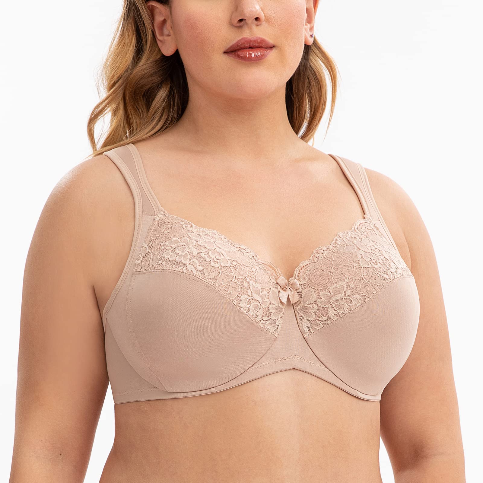 Damski biustonosz minimalizujący poduszkę plus size pełne pokrycie koronkowy biustonosz bez podszewki