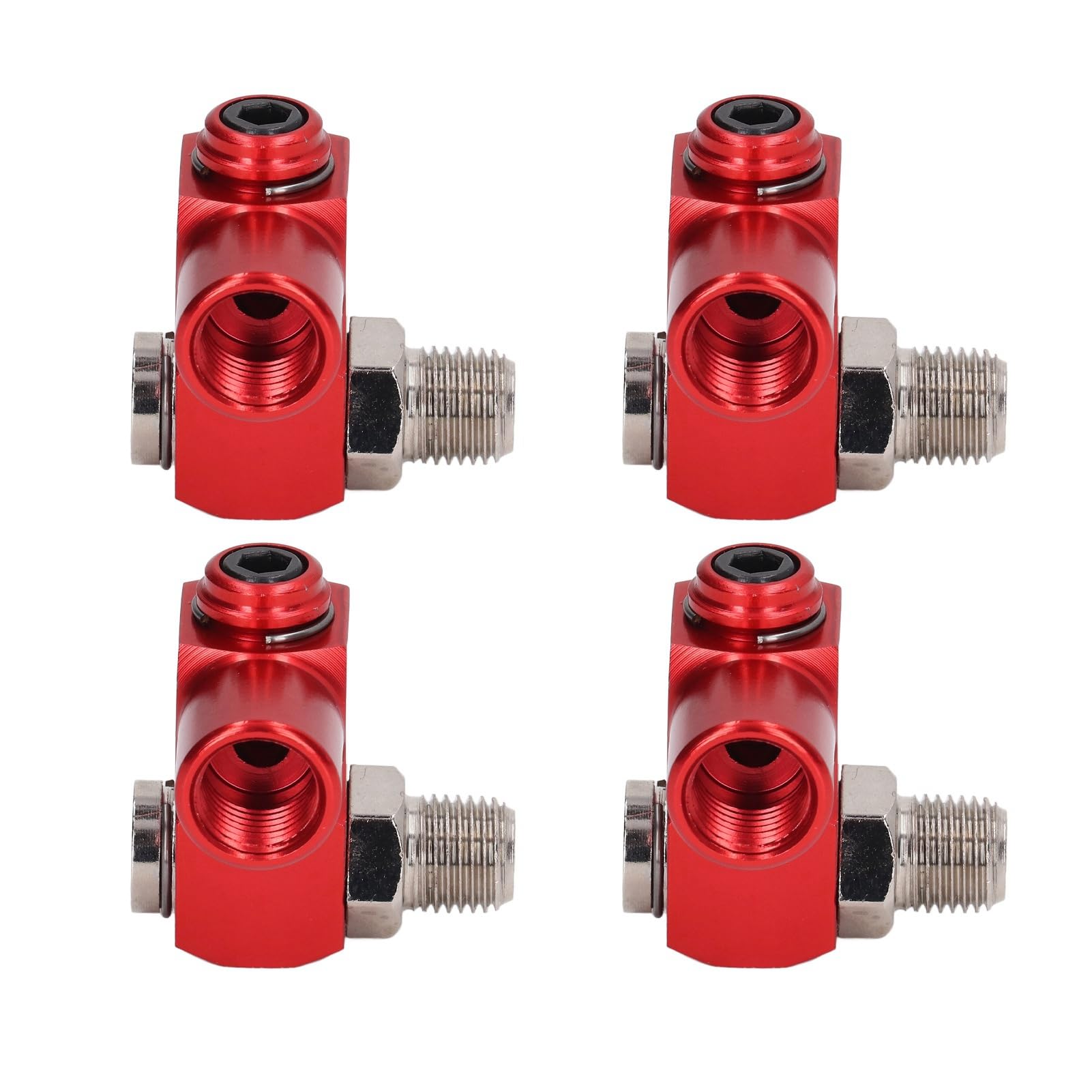 360 Degree Swivel Air Hose Connector (Pack Of 4) - 1/4in NPT Thread, 150 PSI For Pneumatic Tools - View #3