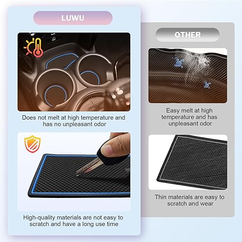 Miniatura 5 de LUWU Alfombrillas para consola central Mini Cooper F56 2025 2024 2015-2025 Mini Cooper F56 insertos para portavasos Mini Cooper para ranura de