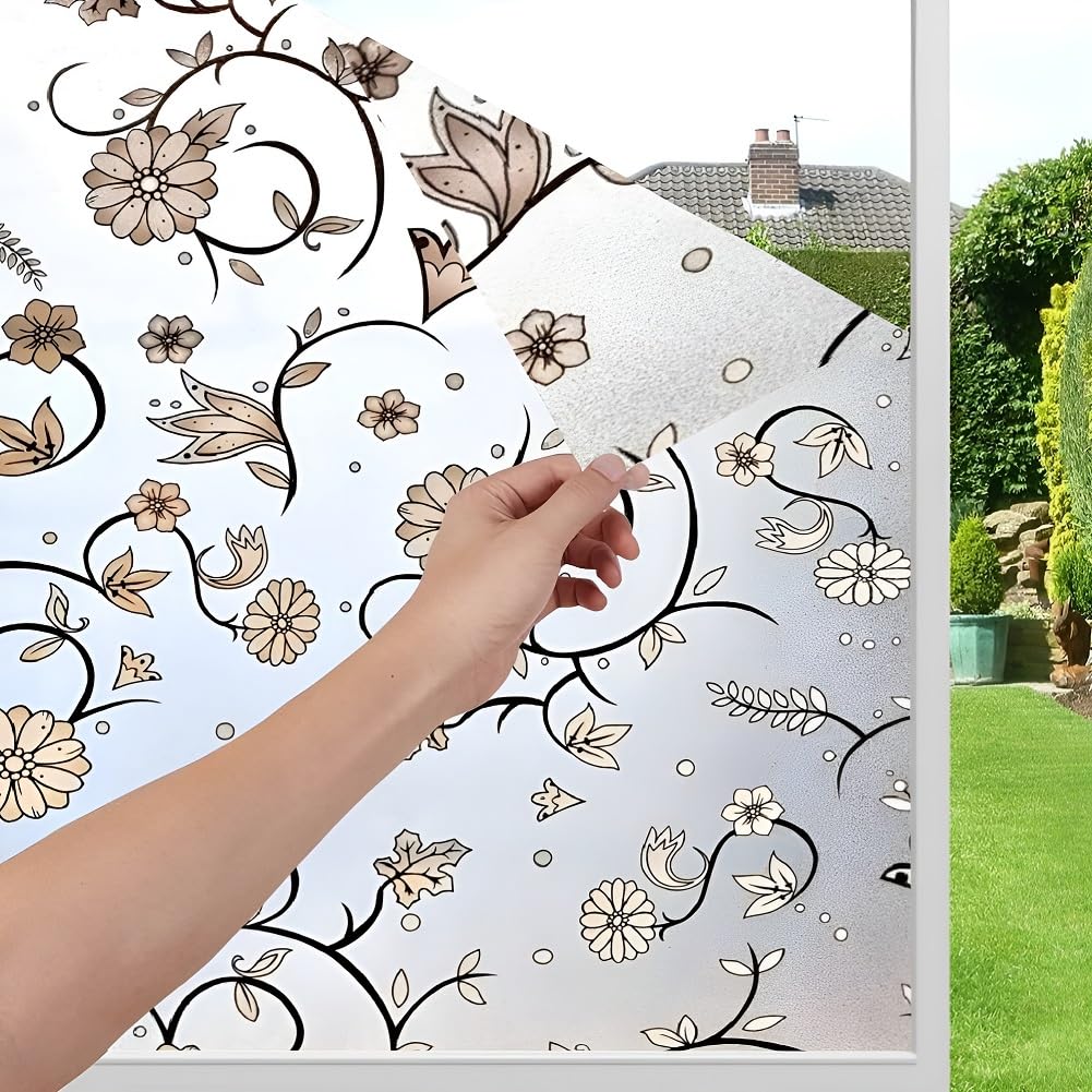 CHIPAK Vinyl Frosted Window Self Adhesive Privacy Glass Film for Window Glass Office| Decorative Window Sticker Wallpaper Vinyl Sheet for Glass Door, Bathroom, Home, Window. White Floral, 16x144 Inch (B0CV464Q1M) Amazon Price History, Amazon Price Tracker
