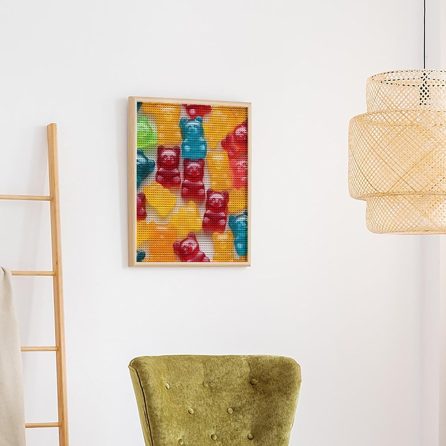 Gummy Bears Candies Custom Diamond Art Kits for Adults Round Full Drill Picture for Home Decoration