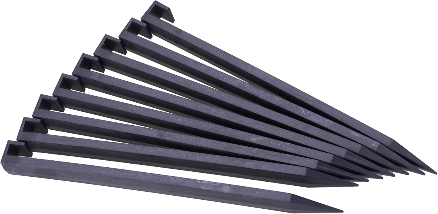 Landscape Edging Spikes, 12 Pcs 10 Inch Garden Stakes Anchoring Spikes for Paver Edging, Weed Barriers, Turf, Tent, Weed Barrier, Timber, Carpentry, Tent etc. (12, Black) - Image 3
