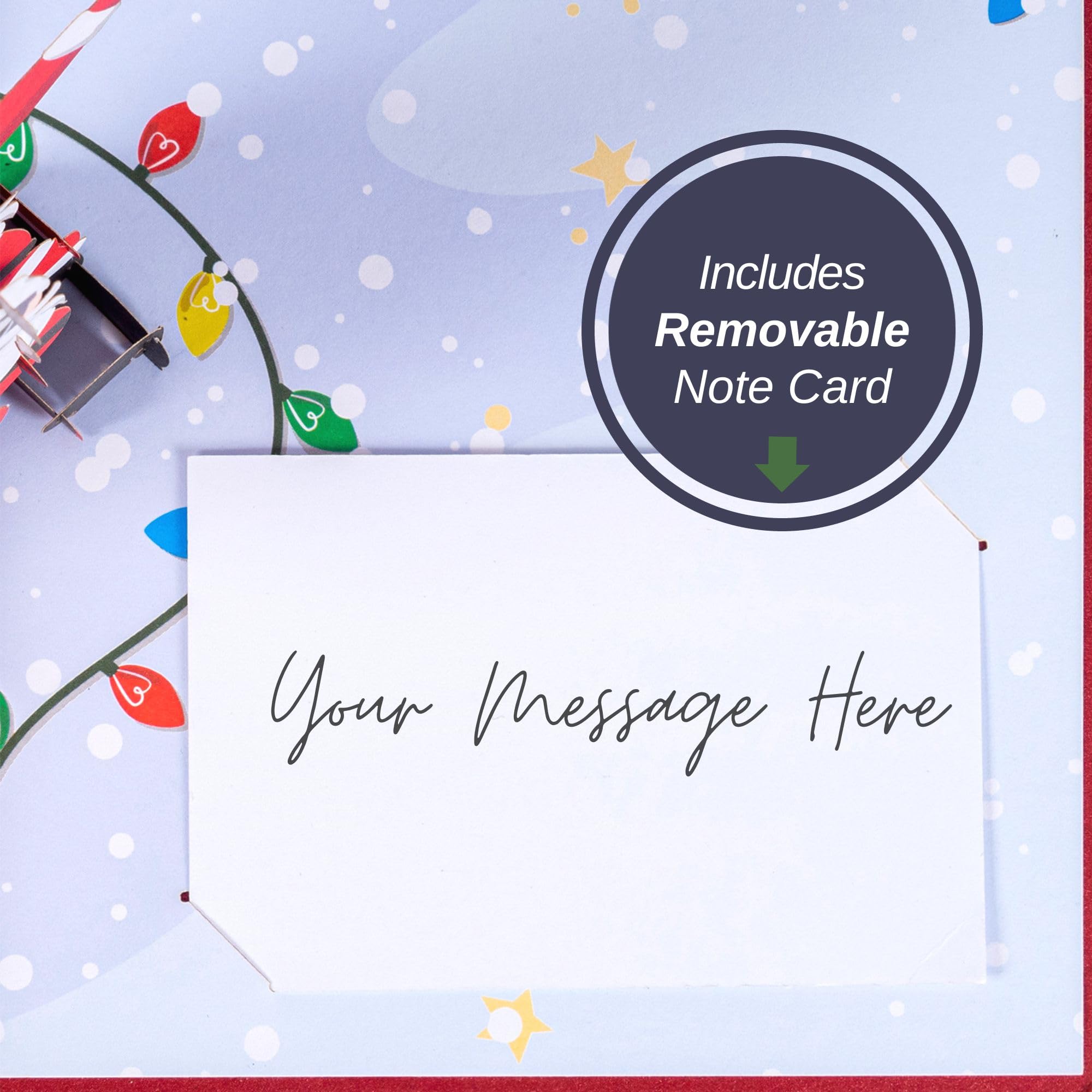 Paper Love Tarjeta de Navidad desplegable 3D, Papá Noel, regalo para Navidad o vacaciones, funda de 5 x 7 pulgadas, incluye sobre y etiqueta de nota extraíble