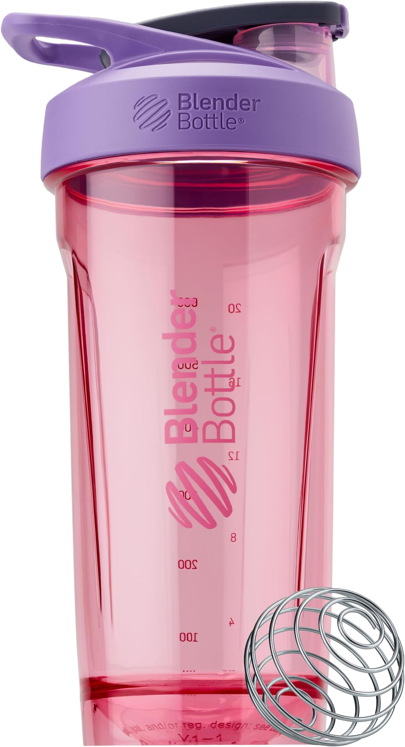 Blender Bottle Strada Shaker Cup Perfect for Protein Shakes and Pre Workout, 28-Ounce, Purple