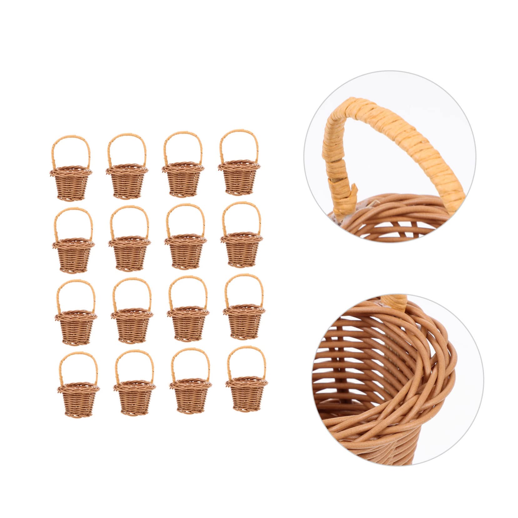 Cabilock 32piezas Cesta De Flores Tejida De Rattan Para Jardín y Rústico y Organizador Natural y Elegante