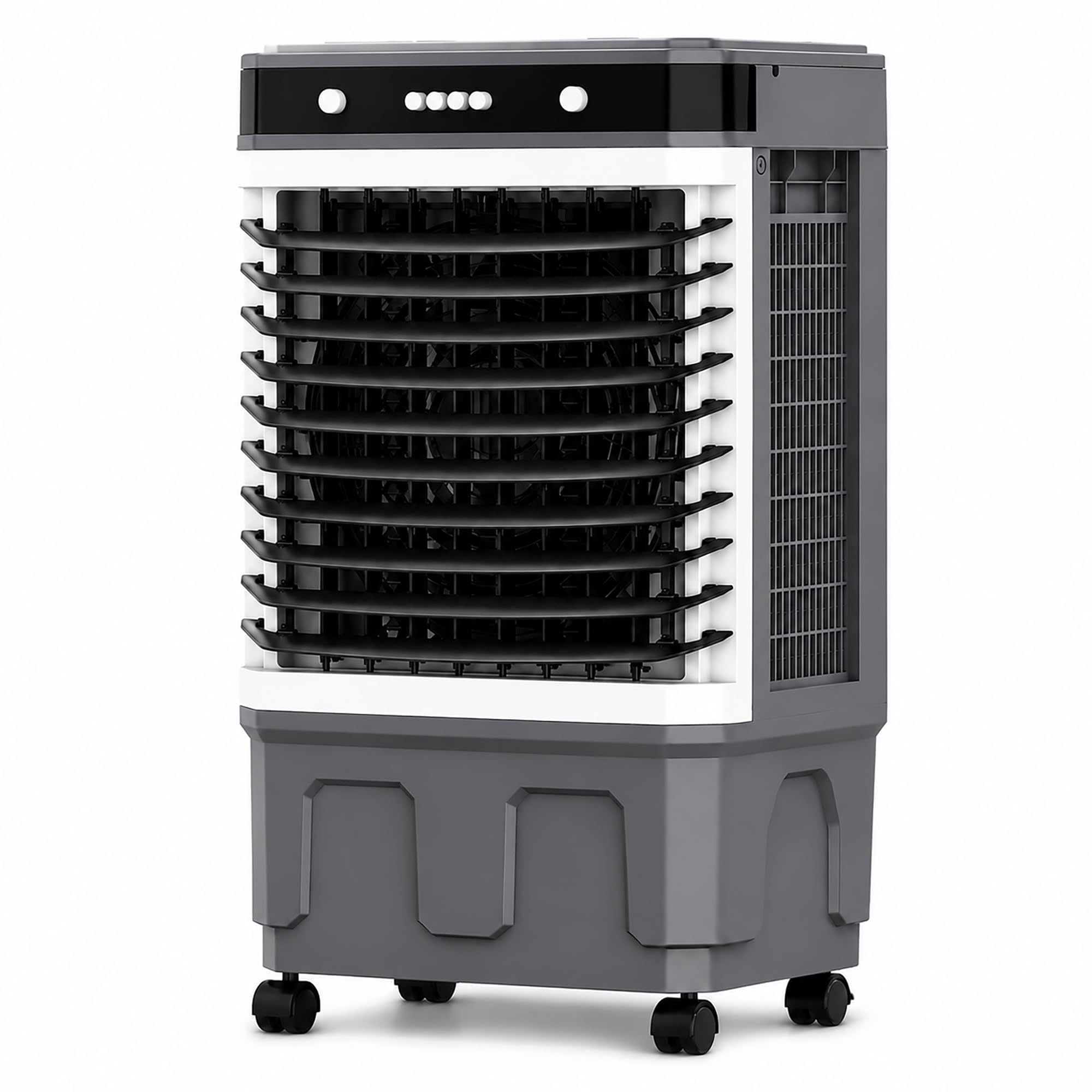 Portable Evaporative Air Cooler, Mobile Air Conditioner No Exhaust Hose, Quiet Swamp Cooler with Ice Boxes for Indoor Commercial Use Button-styleversion 51.2in