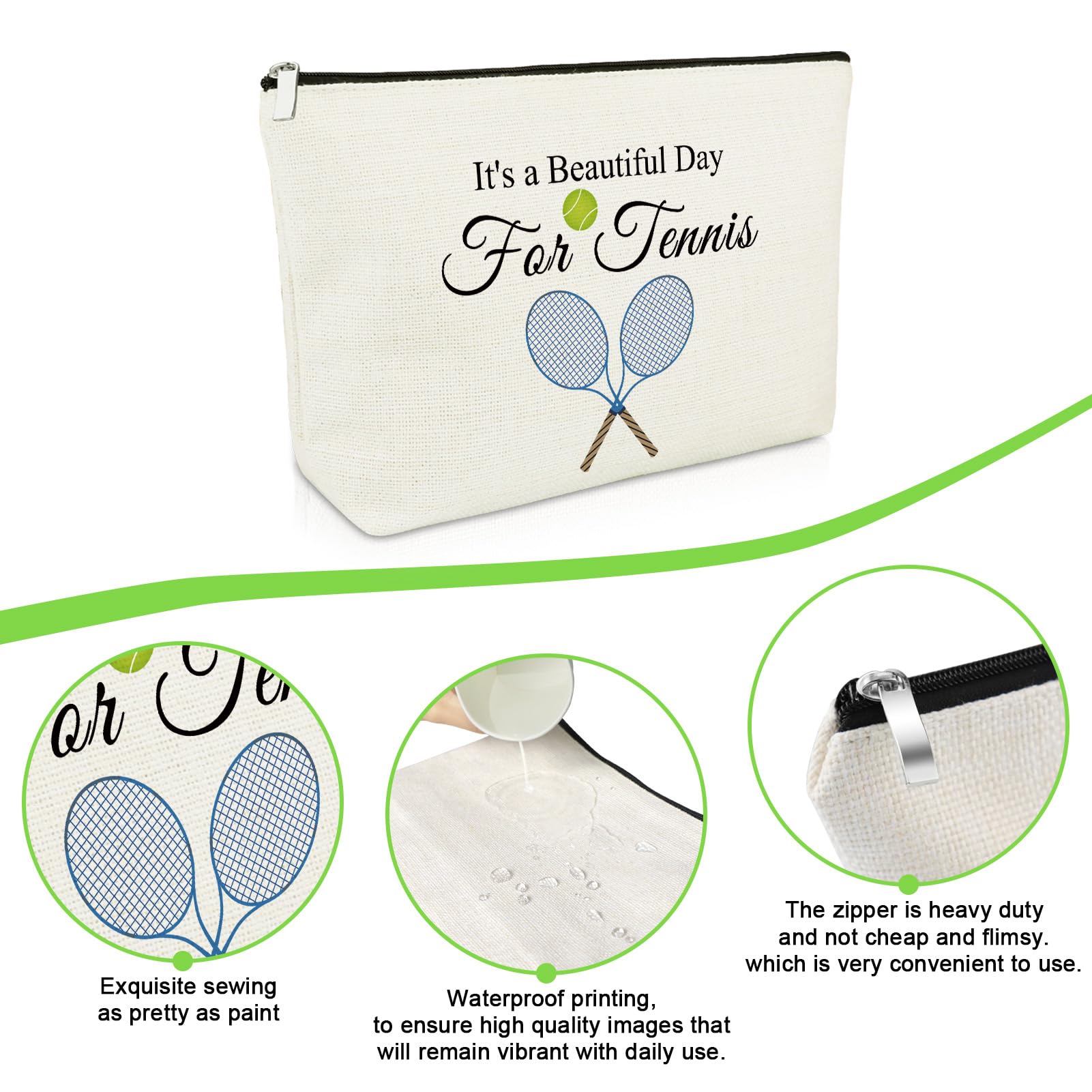 Tennis Lover Gift Tennis Team Gift Makeup Bag Inspirational Gift Tennis Gifts for Girls Cosmetic Bag Tennis Player Gifts for Women Christmas Graduation Gift for Tennis Friend Sister Travel Pouch - Image 3