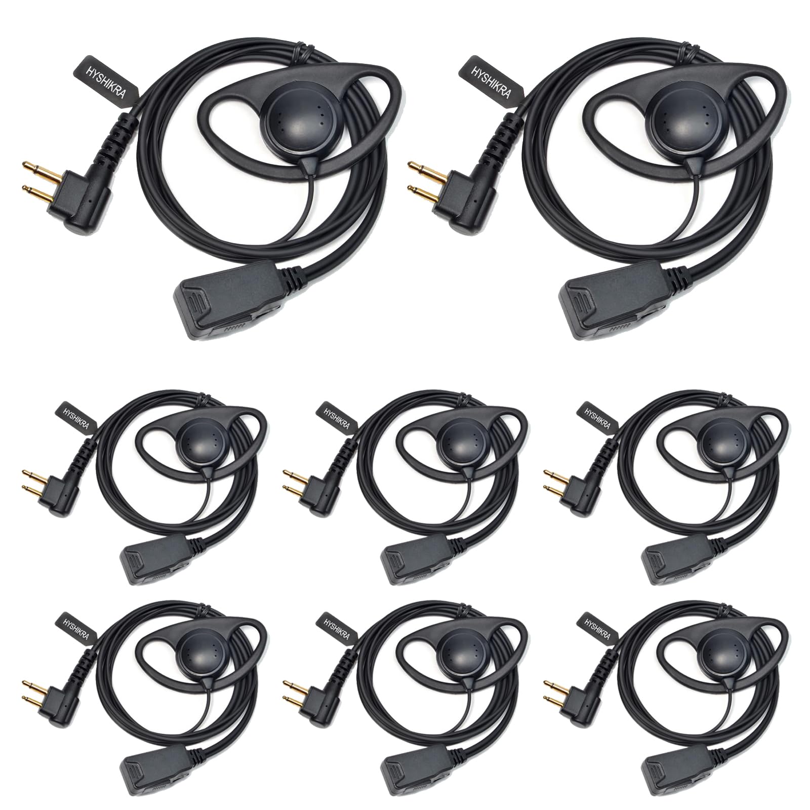 HYSHIKRA Walkie Talkie Pinganillo Compatible con Motorola CP040 DP1400 CP150 GP2000 CT150 Radio, Auricular con Micrófono y PTT para Guardia de Seguridad (Negro G, 1 Pieza) — view 11